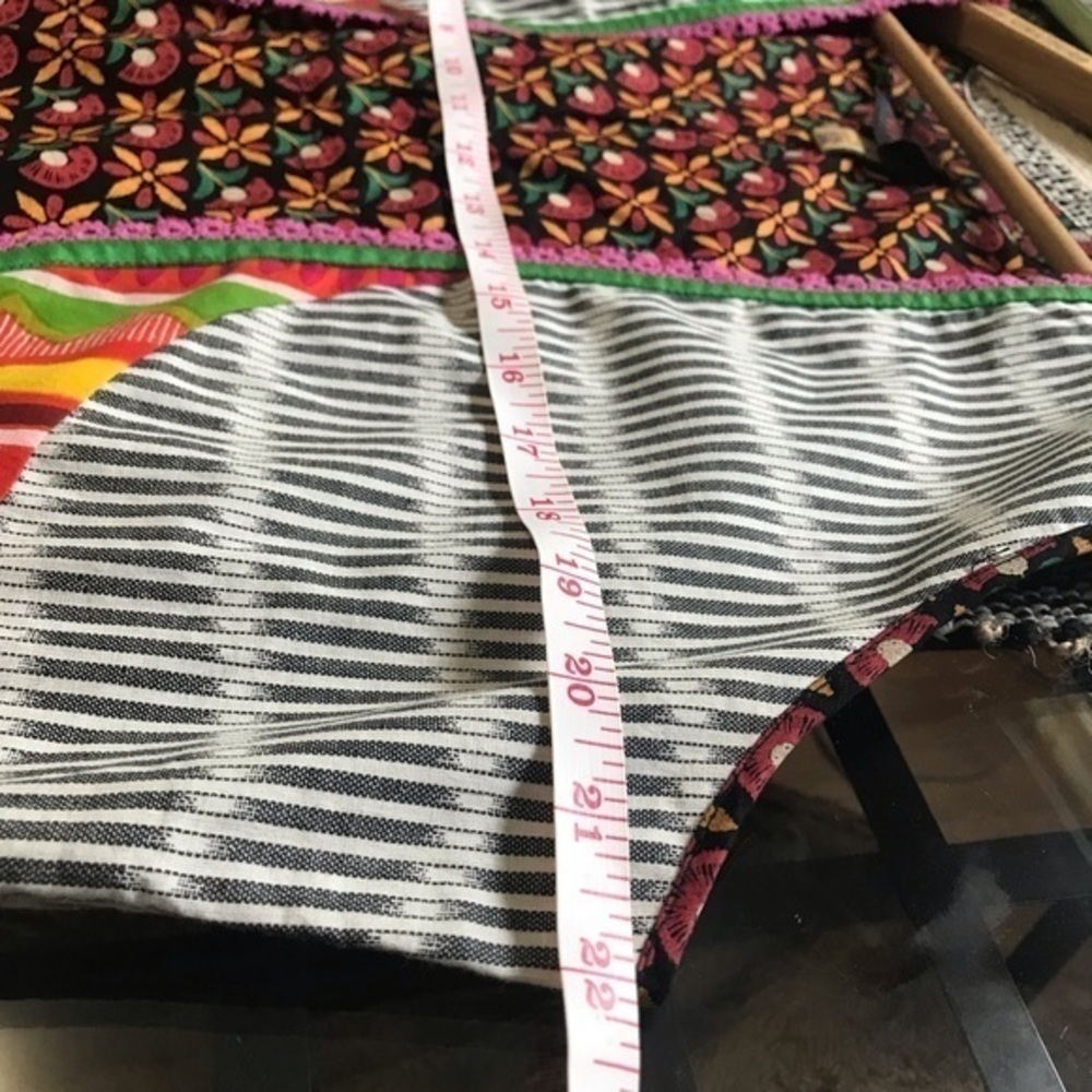 Anora Colorful Unique Boho Leaf Appliqué Vest Large - Picture 11 of 13